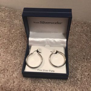 Silver-plated hoop earrings